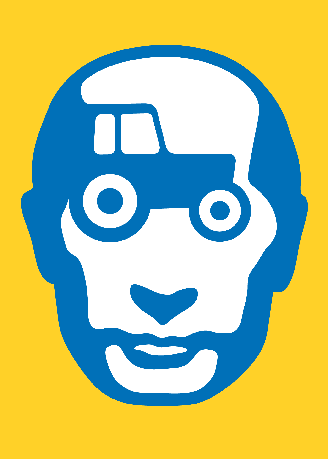 Grafika przedstawiająca twarz Władimira Putina, w którą wkomponowany jest traktor.