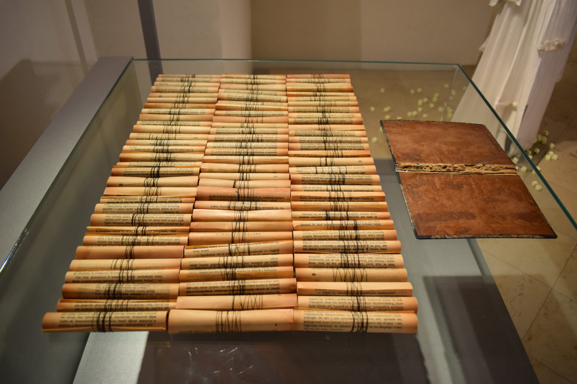 E. Mróz-Pacholczyk ,,KARTA [W] PAMIĘCI. CZŁOWIEK JAKO NOŚNIK”, wystawa indywidualna w ramach ,,Dni Kultury Polskiej w Brnie” / zaprezentowano 17 prac wykonanych w technikach własnych: obrazy, obiekty, formy ubioru / Galeria Krużganek Nowego Ratusza, Brno, Czechy (2025)