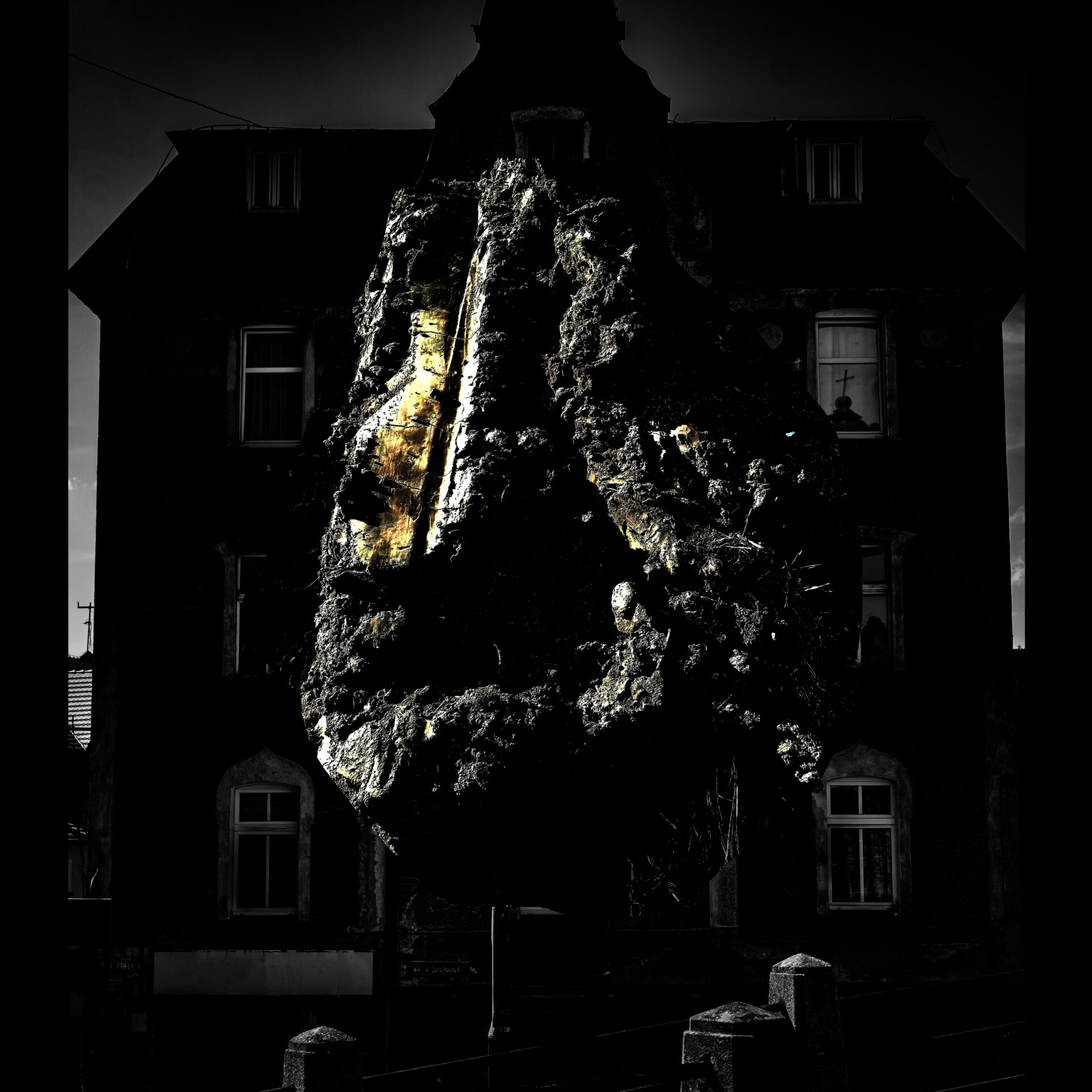 P. Machowiak Z CYKLU ,,REMINISCENCJE”, minicykl fotograficzny, 4 wydruki cyfrowe 70x70 cm / zaprezentowane premierowo na InteriorART 2025, w ramach ArchiART 2025 / kurator: Michał Kruszyniak/ Akademia Sztuk Pięknych im. Władysława Strzemińskiego w Łodzi (2025)