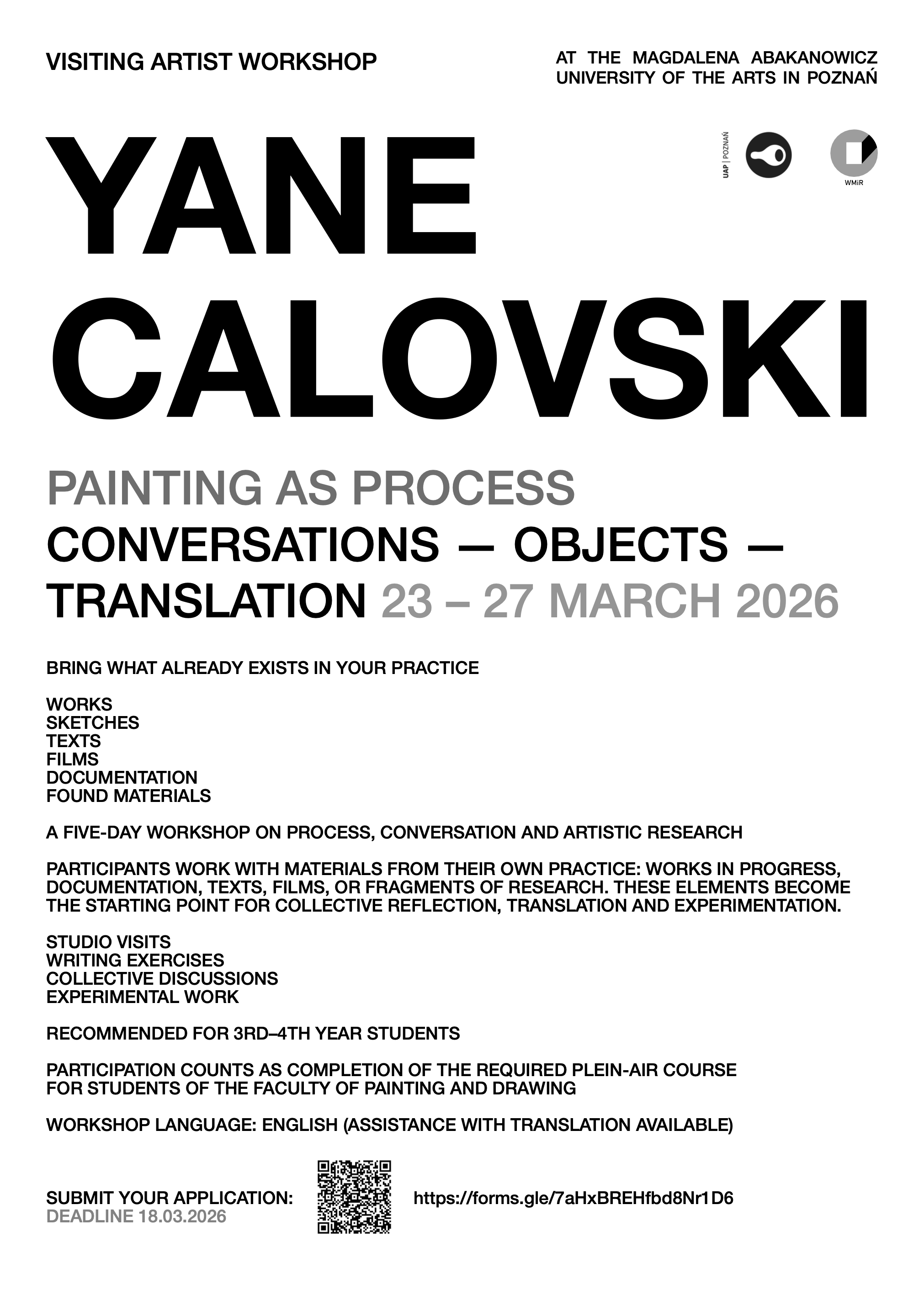 Zaproszenie na warsztaty z Yane Calovskim