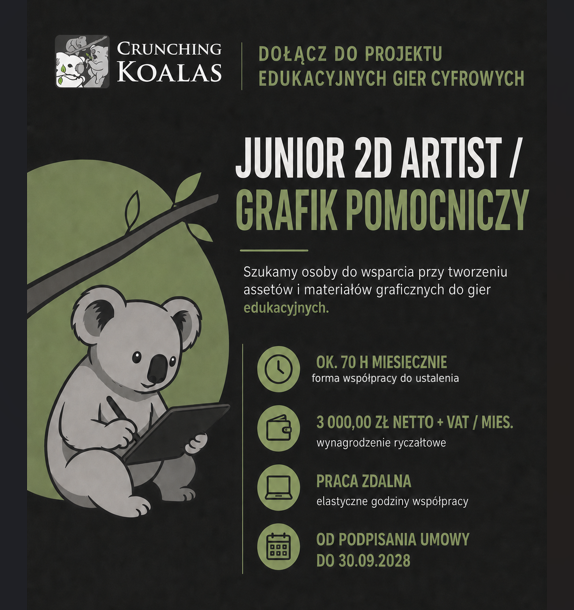 Junior 2D Artist / Grafik pomocniczy do assetów gry. kooperacja projektowa B2B.