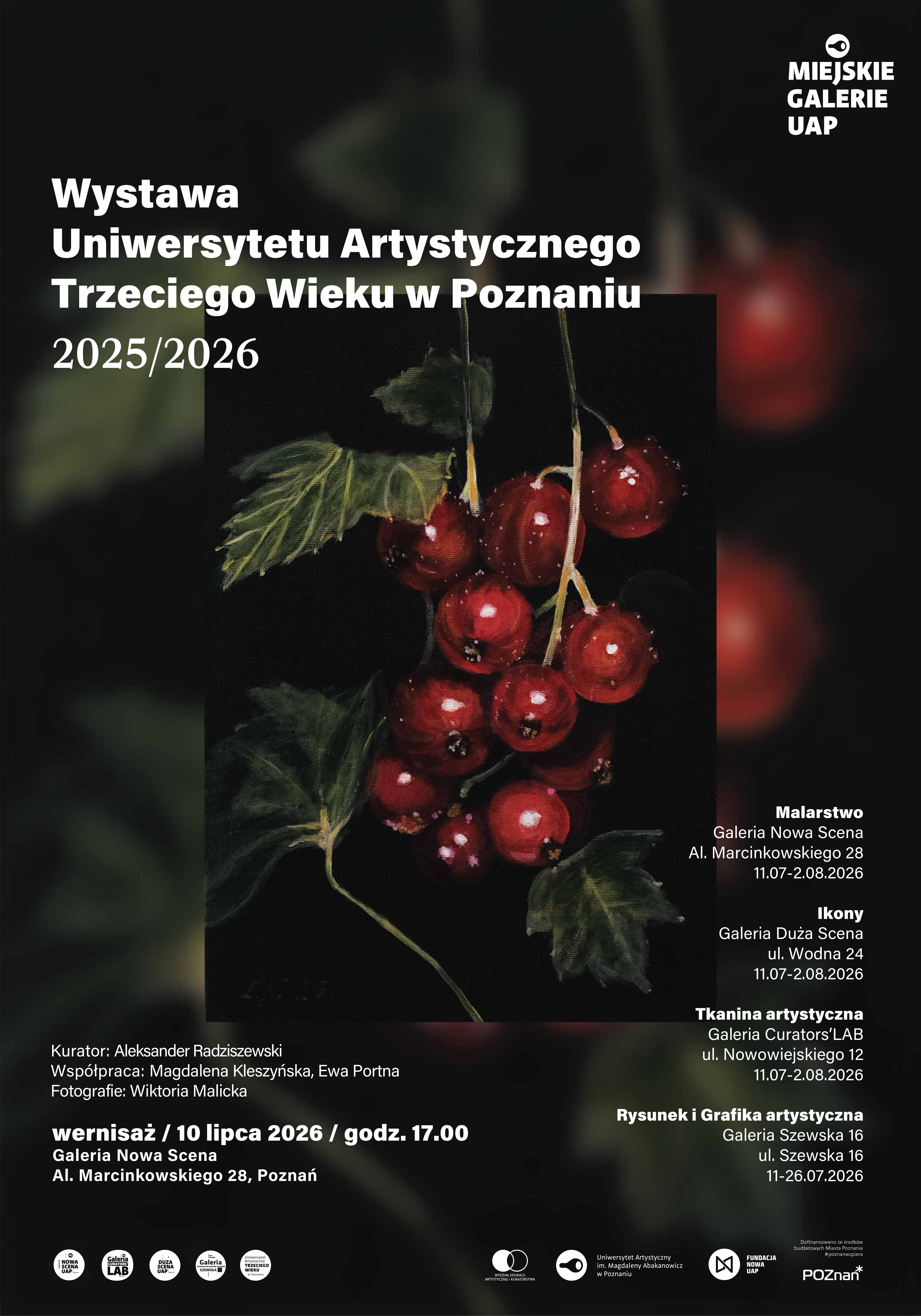 Wystawa prac Uczestniczek i Uczestników Uniwersytetu Artystycznego Trzeciego Wieku w Poznaniu rok akademicki 2025/2026